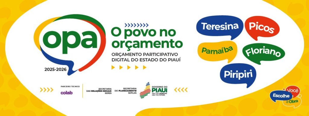 OPA 2025-2026: Transforme sua comunidade com o Orçamento Participativo do Piauí